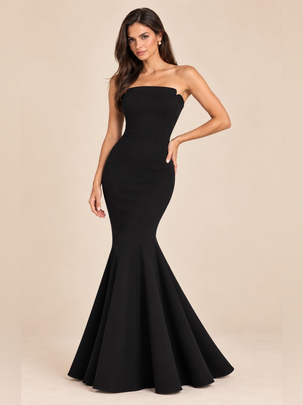 JILL JILL STUART Black Strapless Mermaid Maxi Dress Size 0 Formal Evening Gown
